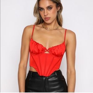 NWT White Fox Boutique Careless Nights Red Bustier